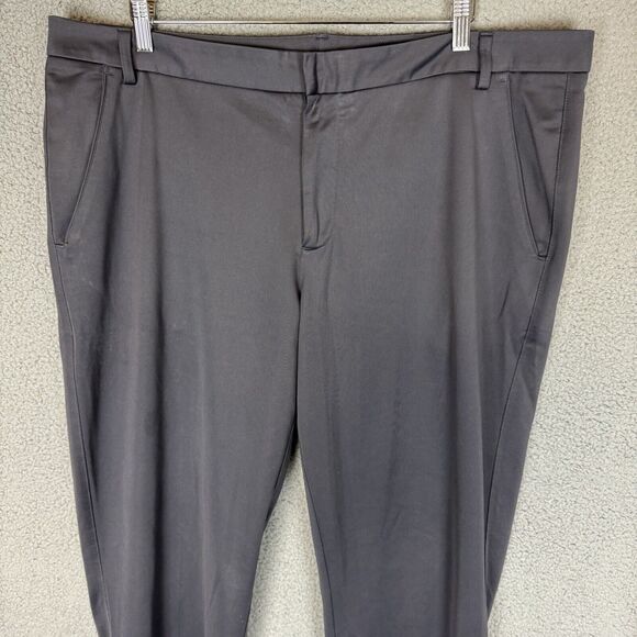 Puma Pants Mens 40x33 Grey Golf Flat Front Casual Stretch Outdoor Polyester - Picture 2 of 10
